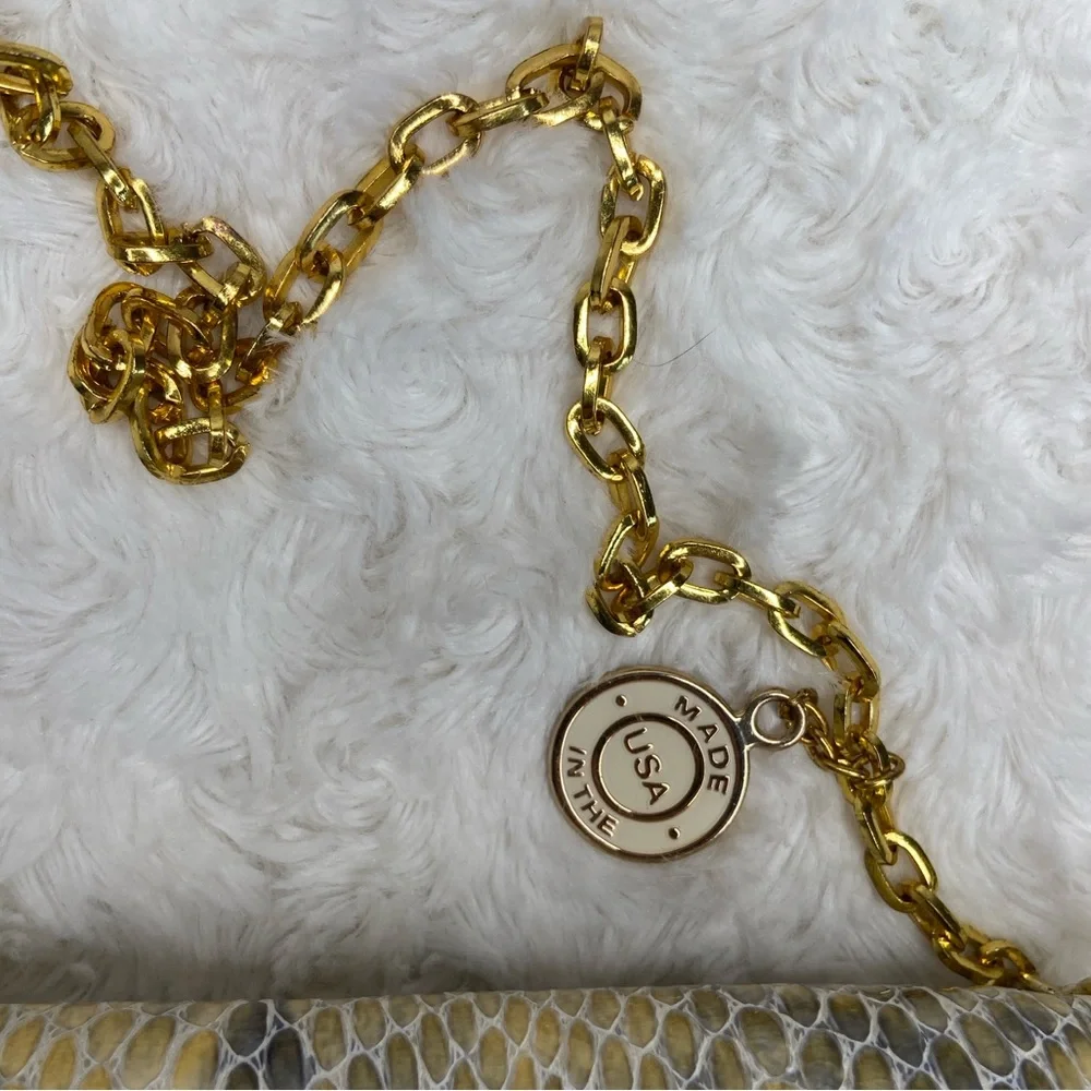 Vintage Abas leather snakeskin clutch shoulder bag HTF! RARE! EUC!